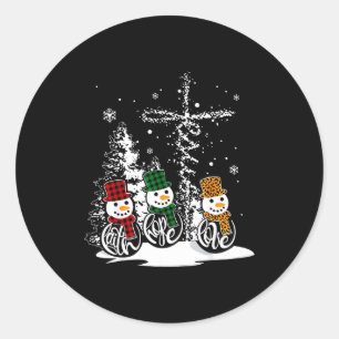 Adesivo Fé Esperança Amor Boneco de Neve Jesus Cristão Árv