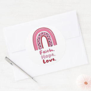 Adesivo Fé, esperança, amor, espírito motivacional, arco-í