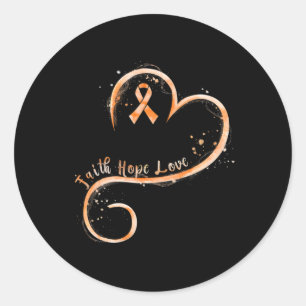 Adesivo Fé Esperança Amor Laranja Ribbon Conscientização d