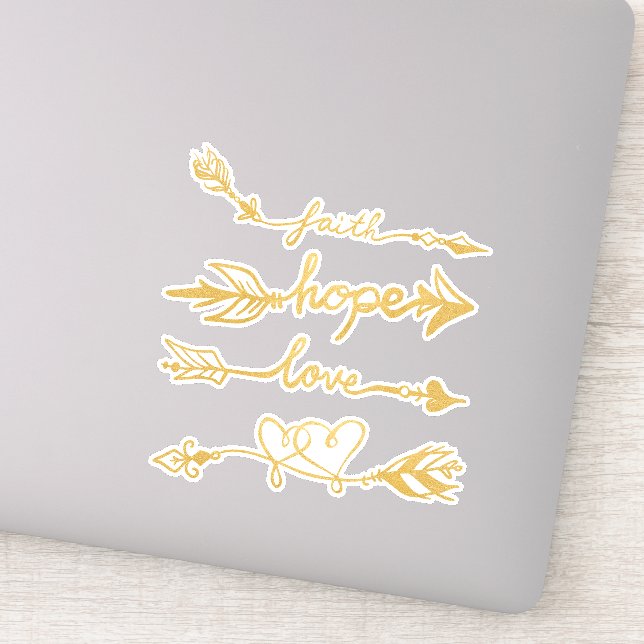 Adesivo Fé, Esperança, Setas de Amor (Detalhe)