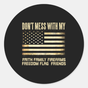 Adesivo Fé Família Armas Dom Bandeira Amigos American