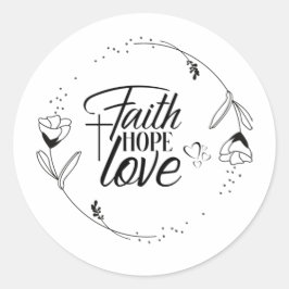 Adesivo Fé, Hope Love with Cross, Hearts, Floral