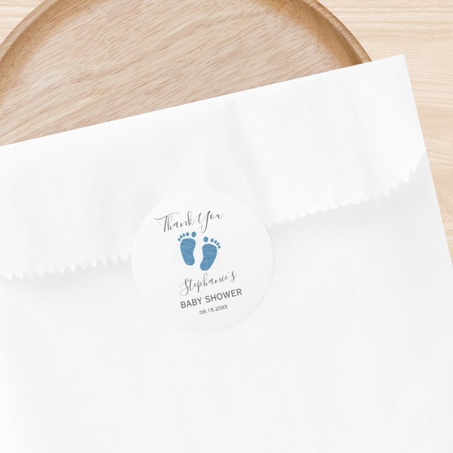 Adesivo Febre Azul-Glitter Bebê Obrigado (Criador carregado)