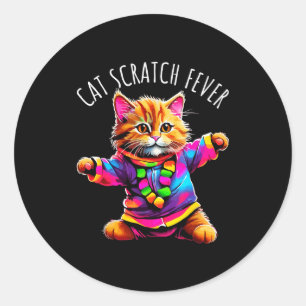 Adesivo Febre de Arranhão de Gato Engraçado Fofo Colorido
