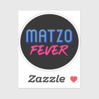 Adesivo Febre de Matzo Azul Rosa Slogan Retro Judaico