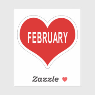 Adesivo FeBRUARY Red Love Heart Vinyl Sticker