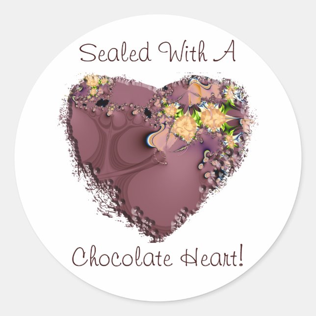 Adesivo Fechado Com Coração De Chocolate! (Frente)