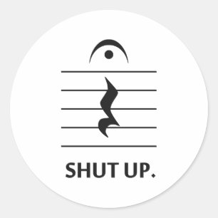 Adesivo Feche acima pela notação de música