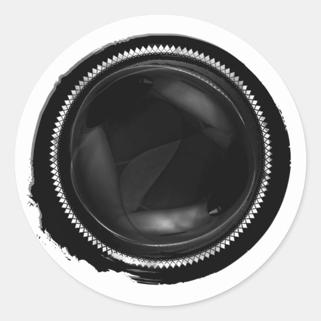 Adesivo Fecho de cera de pintura preta em poço de tinta pr (Frente)