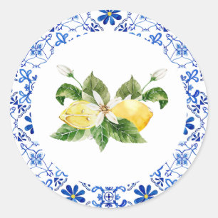 Adesivo Fecho de Envelope Chá de panela Amarelo Azul