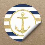 Adesivo Fecho de Envelope Náutico com Dourada Âncora Marin<br><div class="desc">Marinhos de Âncora Dourada náutica Envelope Vinhetas de Selo.</div>