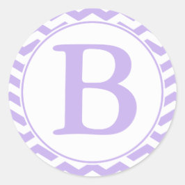 Adesivo Fecho de Envelope Púrpura redonda com monograma