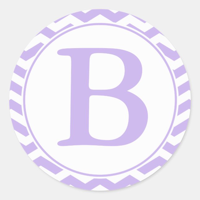 Adesivo Fecho de Envelope Púrpura redonda com monograma (Frente)