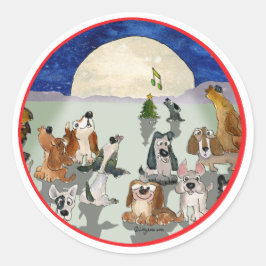 Adesivo Fecho de Envelope Redondo de Cartoon de Cães de Na