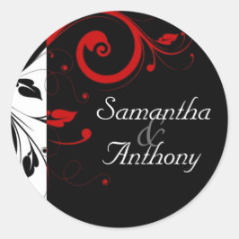 Adesivo Fecho de Envelope Vermelho, Branco e Preto