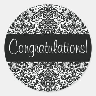 Adesivo Fecho do envelope do Damask de parabéns