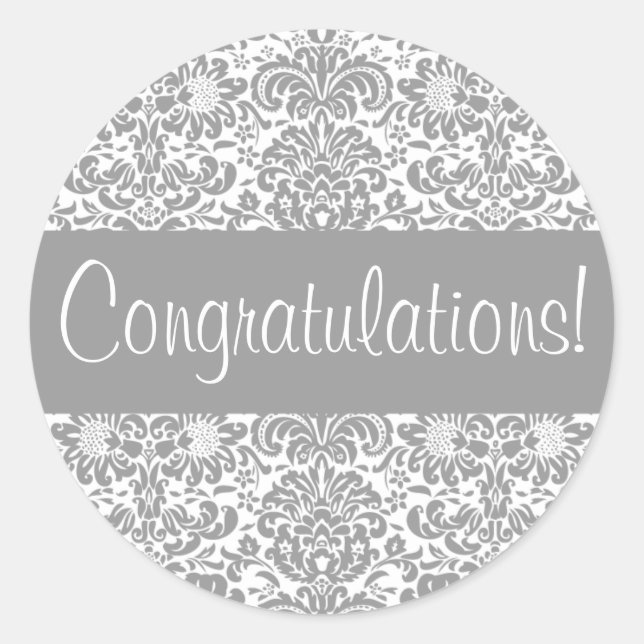 Adesivo Fecho do envelope do Damask de parabéns (Frente)