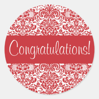 Adesivo Fecho do envelope do Damask de parabéns