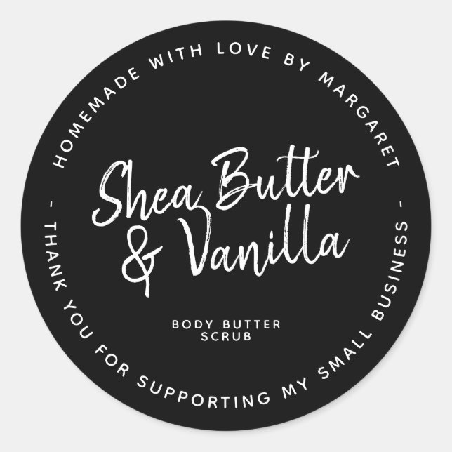 Adesivo Fecho do Pacote Comercial de Script Russo Negro (Frente)