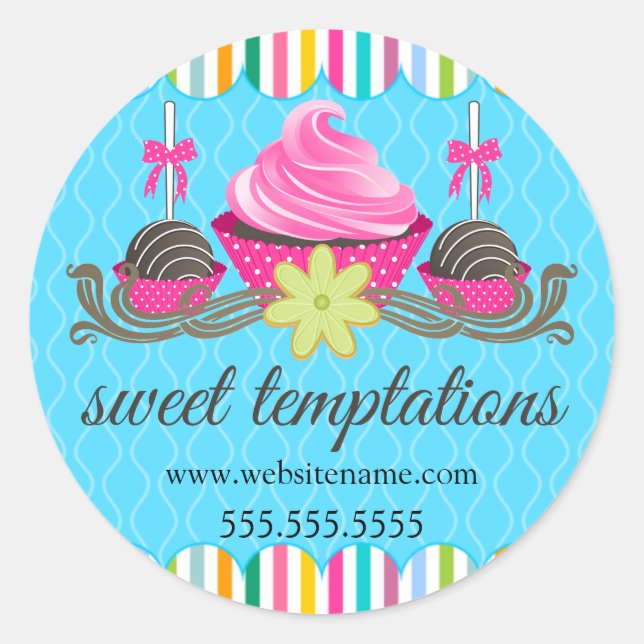 Adesivo Fechos de Cupcake de bolachas para Pop de bolos (Frente)