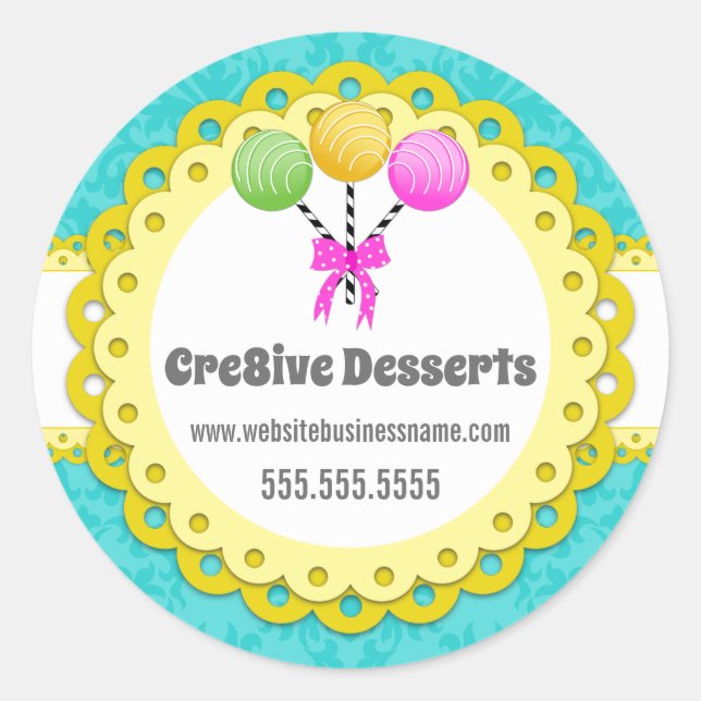 Adesivo Fechos de empacotamento de Pop de bolos elegantes (Frente)