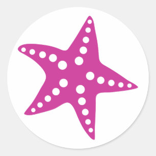 Adesivo Fedchsia Pink Starfish Sticker, Tema de Praia