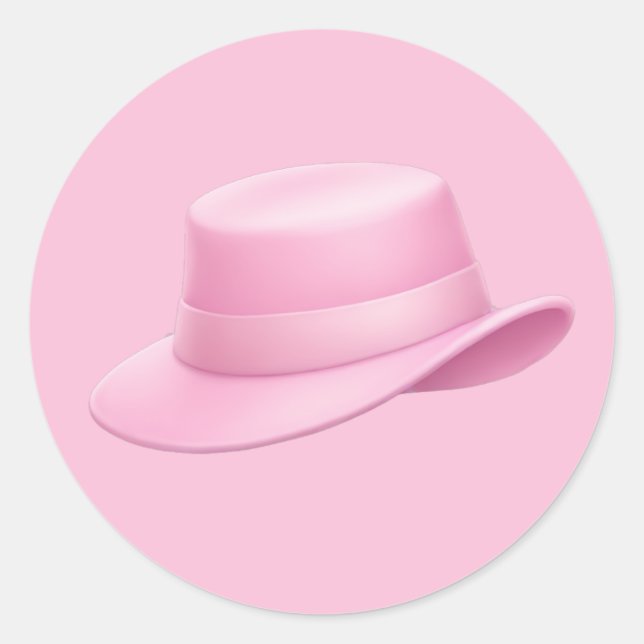 Adesivo Fedora Emoji Rosa - (Frente)