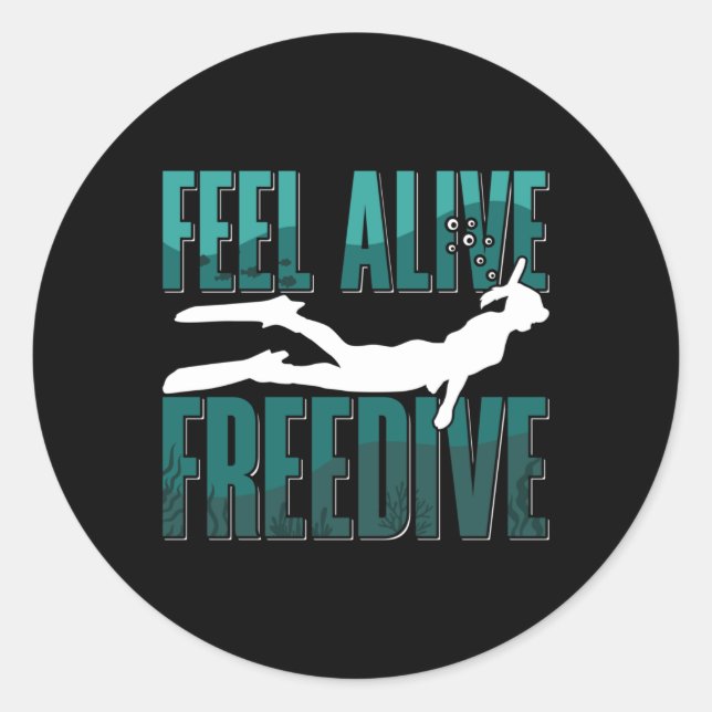 Adesivo Feel Alive Freedive Freediving Apnoe Freediver (Frente)