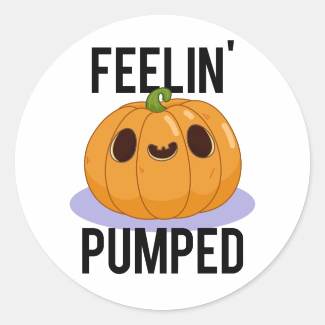 Adesivo Feelin Pumped Engraçado Pumpkin Pun (Frente)