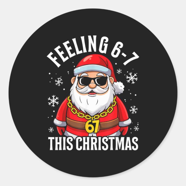 Adesivo Feeling 67 This Christmas Funny Santa Holiday Xmas (Frente)