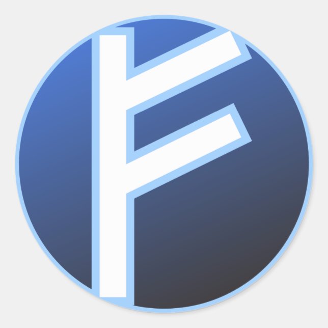Adesivo Fehu Feoh Rune (Frente)