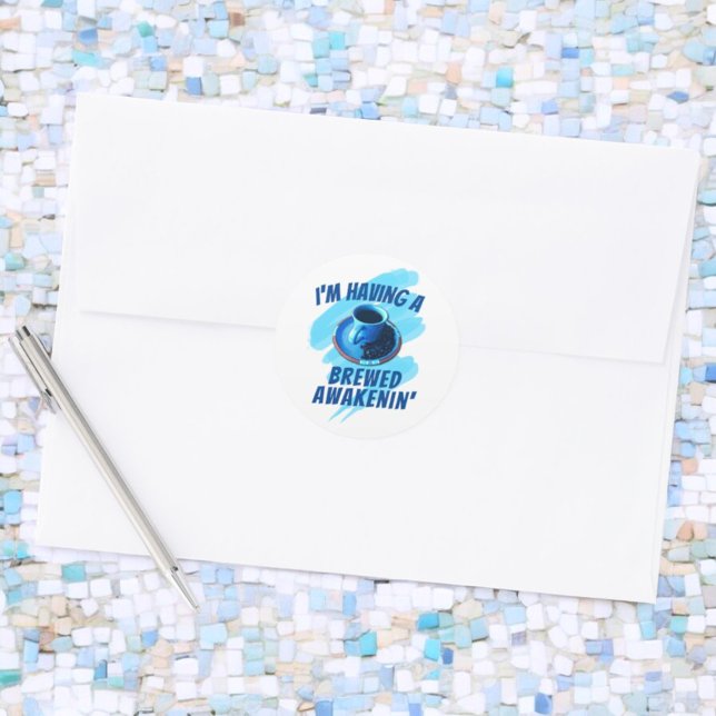 Adesivo Feijão de café da manhã e saltador (round 1.5" sticker on envelope)