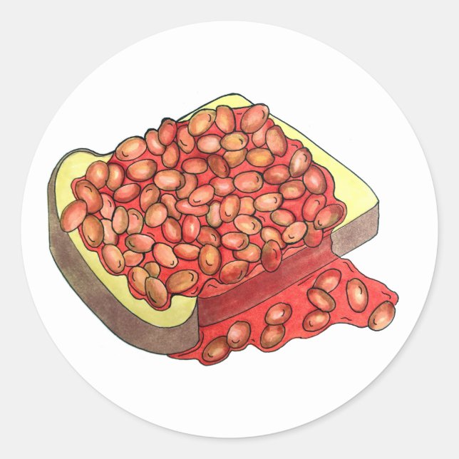 Adesivo Feijões assados com Comida de carne britânica torr (Frente)