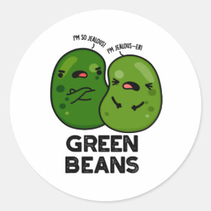 Adesivo Feijões Verdes Cute Jealous Bean Pun