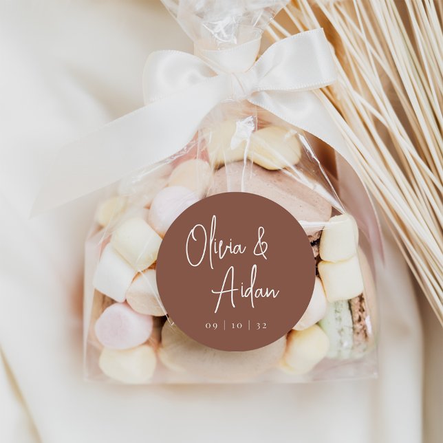 Adesivo Feira | Casamento de Script Manuscrito Moderno (Criador carregado)