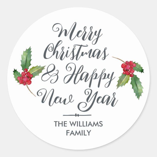 Adesivo Feira de Envelope de Natal Feliz (Frente)