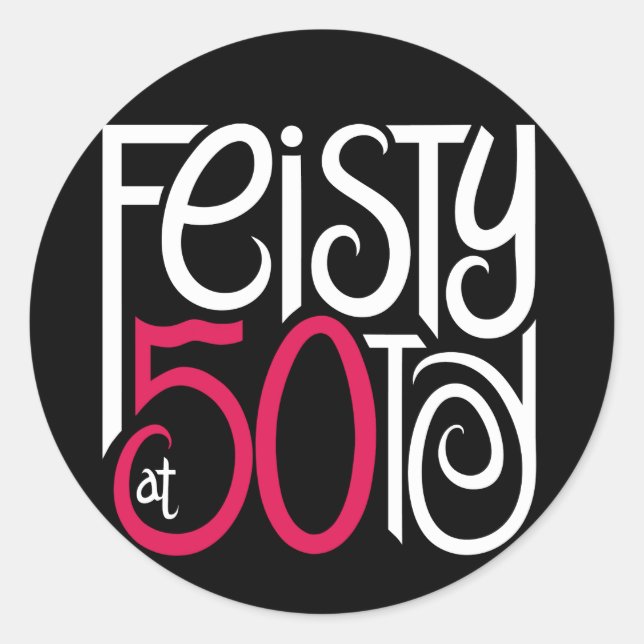 Adesivo Feisty no 50 Black Sticker (Frente)