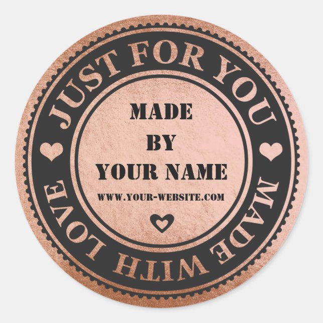 Adesivo Feita À Mão Apenas Para Você Feita Com Amor De Pês (Frente)