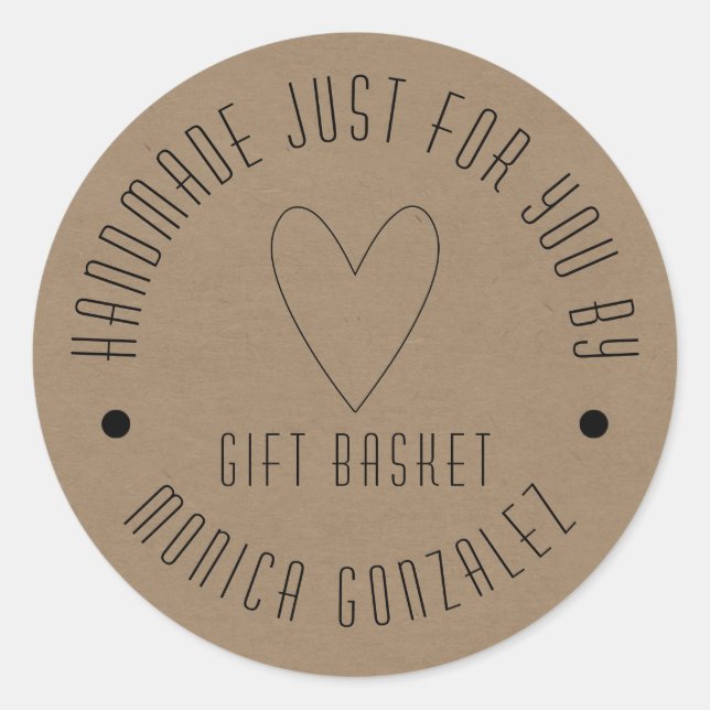 Adesivo Feita À Mão Apenas Para Você | Sua empresa (Frente)