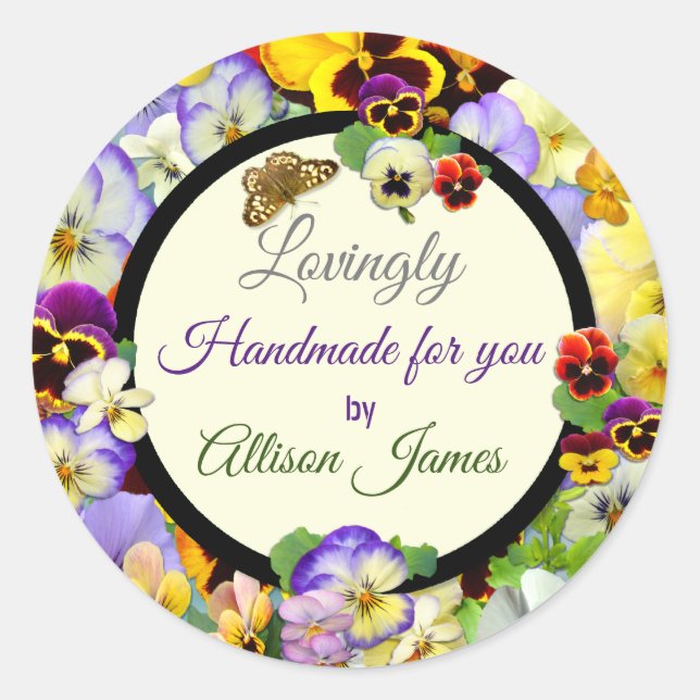 Adesivo Feita à mão com amor! (Frente)