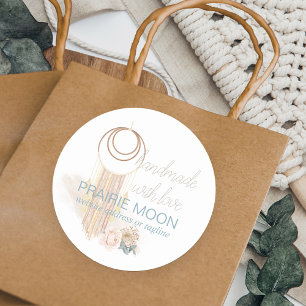 Adesivo Feita à mão com amor Boho Macrame Wang