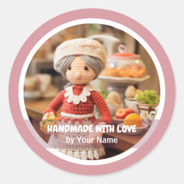 Adesivo Feita à mão com amor, cozinha da senhora Crochet