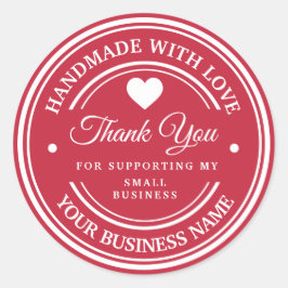 Adesivo Feita à mão com amor | obrigado clássico de arte r