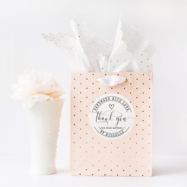 Adesivo Feita À Mão Com Amor, Obrigado Stick (Criador carregado)