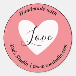 Adesivo Feita à mão com amor, Pequena empresa simples