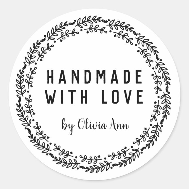 Adesivo Feita à mão com Laurel Personated Sticker (Frente)