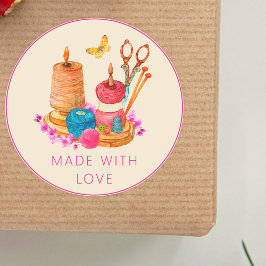 Adesivo Feita à mão com Love l Seamstress Sewing Dressmake