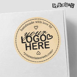 Adesivo Feita à mão com o logotipo Love Rustic