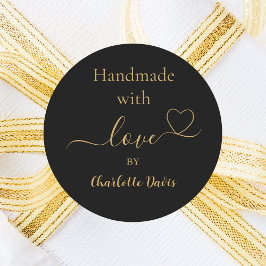 Adesivo Feita à mão com o nome de ouro preto