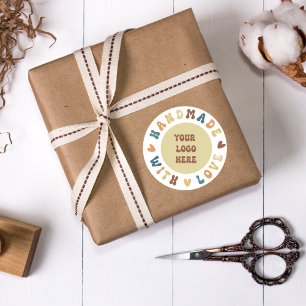 Adesivo Feita à mão com um tipo personalizado de logotipo-